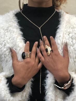 Gold and Black Stone Ring
